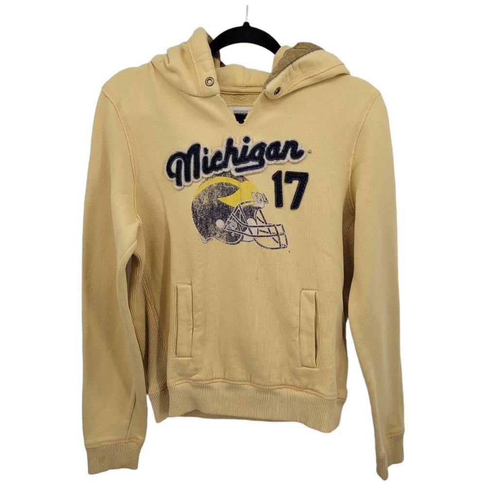 Campus crew womens medium blue yellow Michigan University Football hoodie